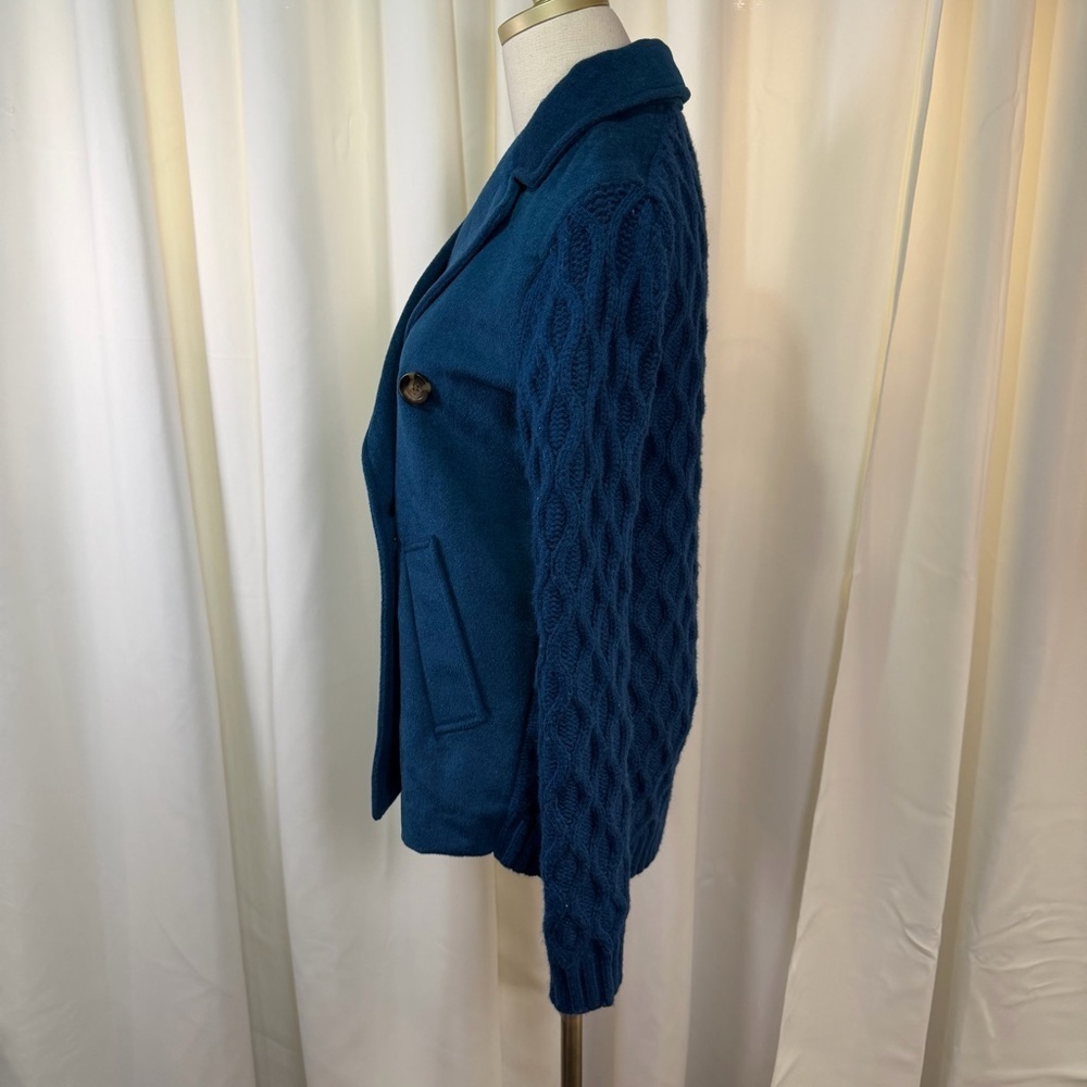 NWT Ann Taylor ‘Mixed Media Cable Coatigan’ in “Sea Storm Teal” - Picture 10 of 16